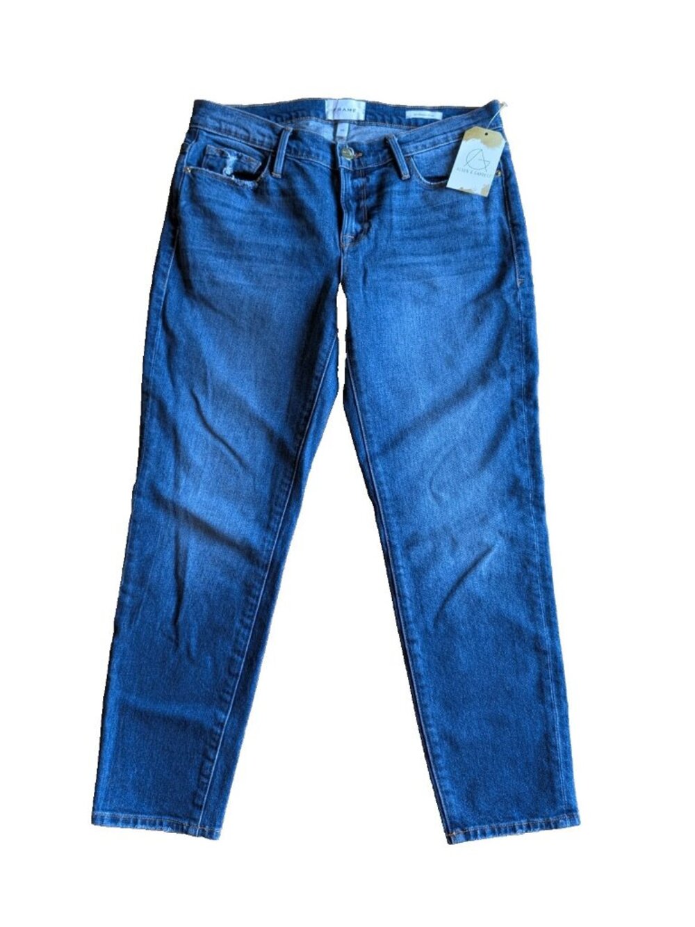 FRAME Medium Wash La Garcon Crop Blue Jeans, Size 26